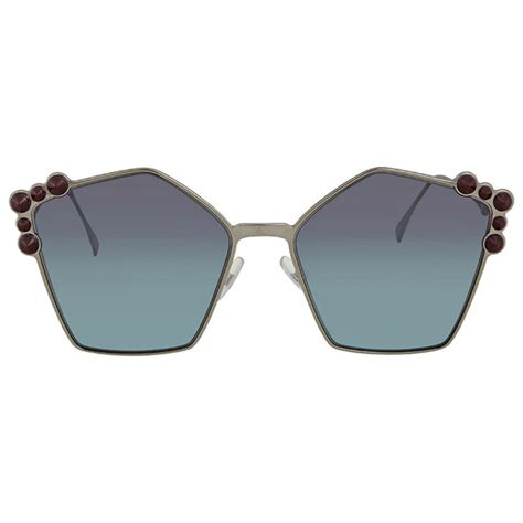 Fendi Pentagon Blue and Light Aqua Gradient Purple Studded 